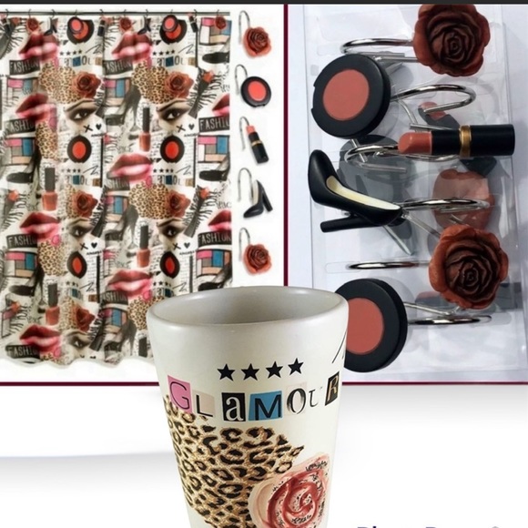 Diva Fashionista Shower Curtain Fashion Hooks Set of 12 Resin Hooks - Picture 11 of 11